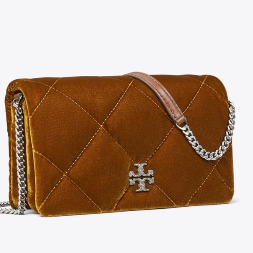 Tory Burch KIRA DIAMOND QUILT VELVET CROSSBODY bag